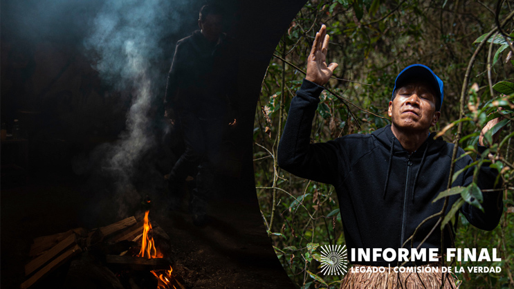 Dos hombres realizan un ritual de limpieza