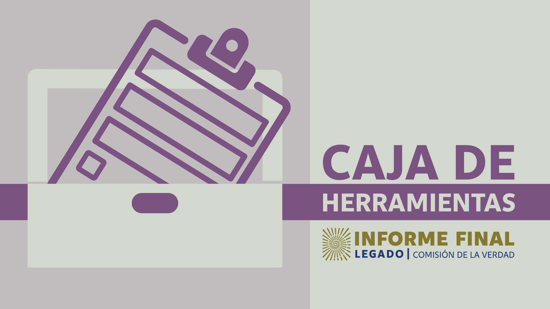 Icono de color morado de documento con formulario dentro de caja de herramientas