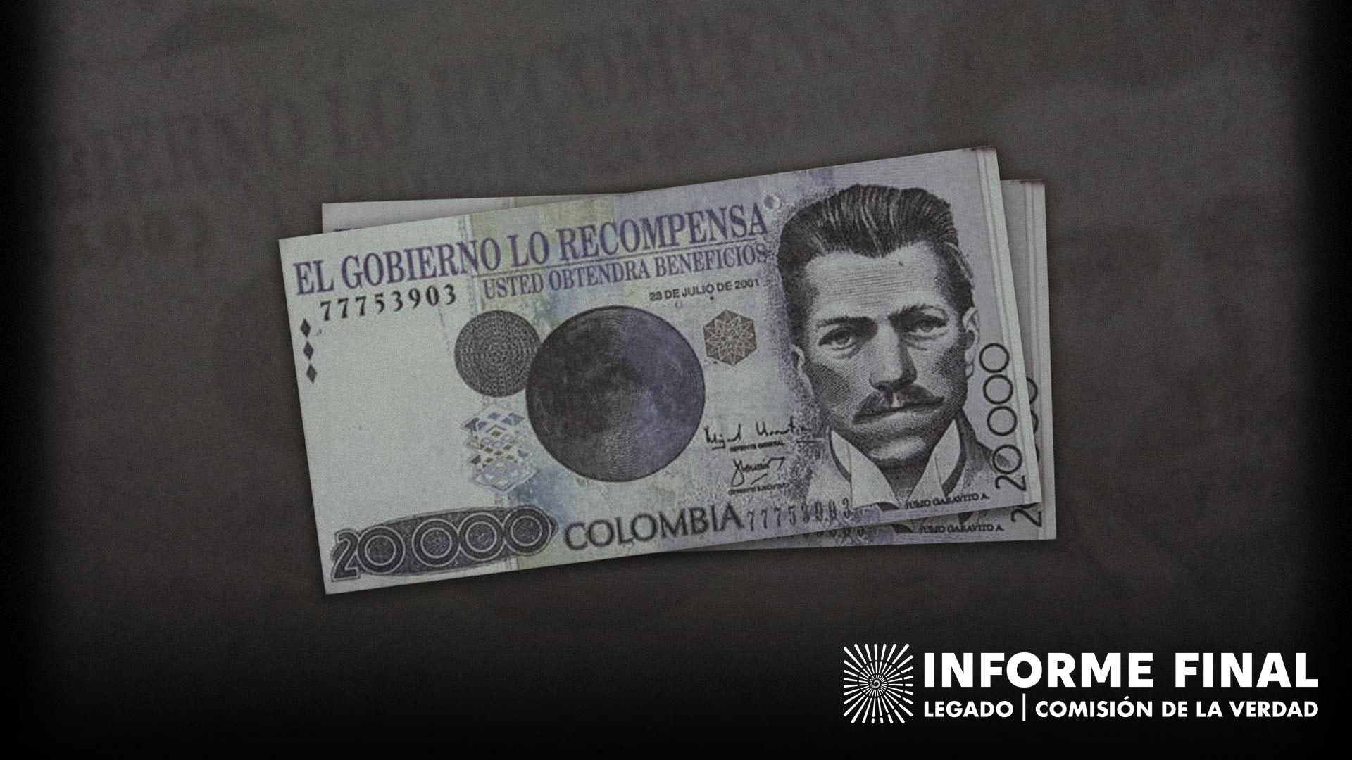 Ministerio de Defensa Nacional. Colombia. Volante del Programa de Desmovilización. El Gobierno lo recompensa. Usted obtendrá beneficios / Usted y su familia merecen otra oportunidad ¡Vuélese ya!, 2004. Impreso (Tinta / Papel). 7 x 13,8 cm.