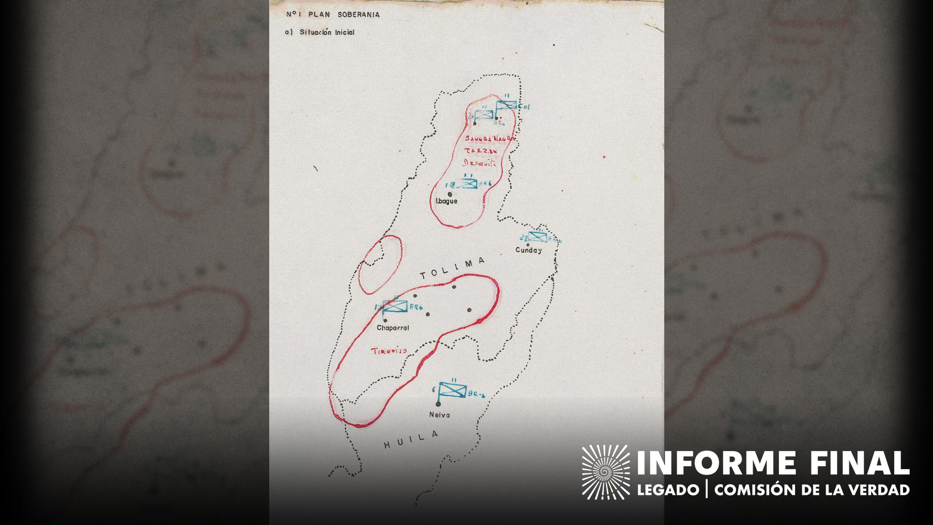  No.1 Plan [Operación] Soberanía, Situación Inicial. Circa 1964. Archivo General Jose Joaquín Matallana Bermudez, entregado a la Comisión de la Verdad por la Familia Matallana Eslava.