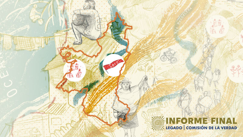 Ilustración mapa de Valle del Cauca, Colombia