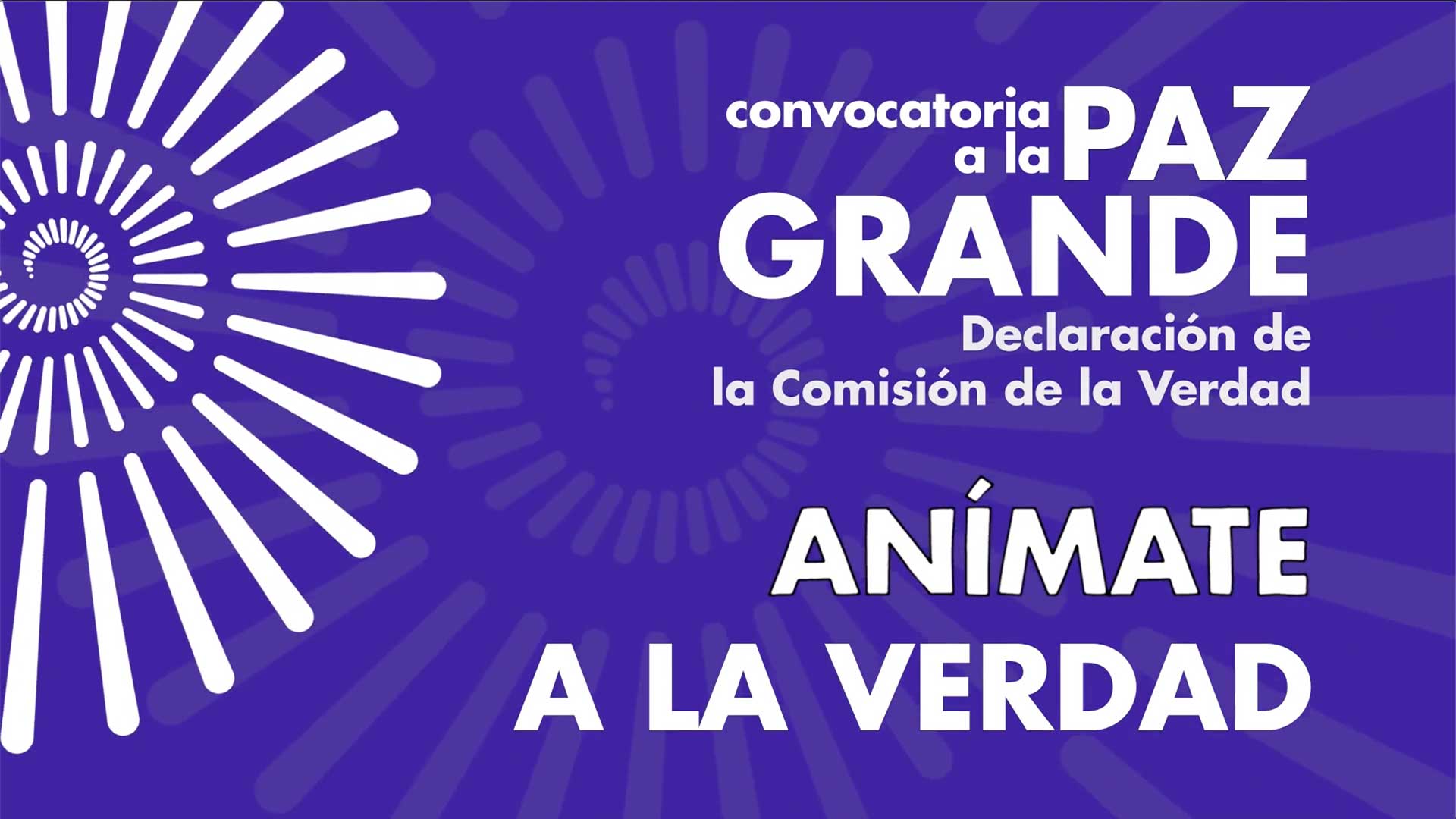 Declaración de la Comisión de la Verdad. Convocatoria a la paz grande.